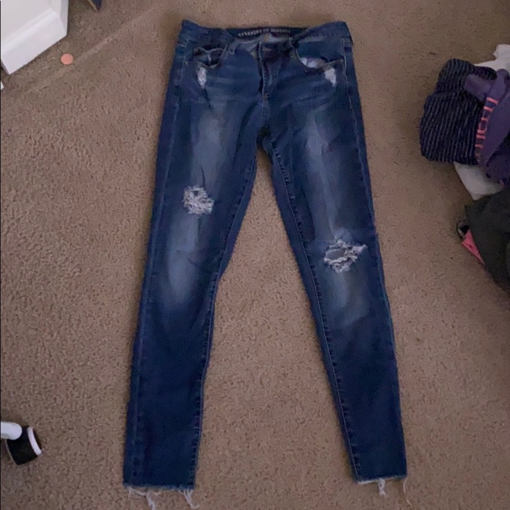 Slightly ripped jeans